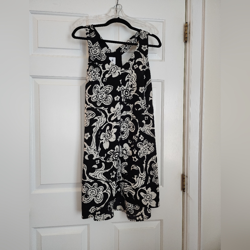 Cabi black and white short summer dress size small